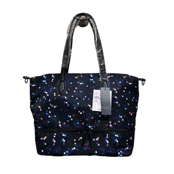 Mondani New York Black‎ Colorful Polka Dot Lined Yoga Tote Bag - Picture 2 of 5